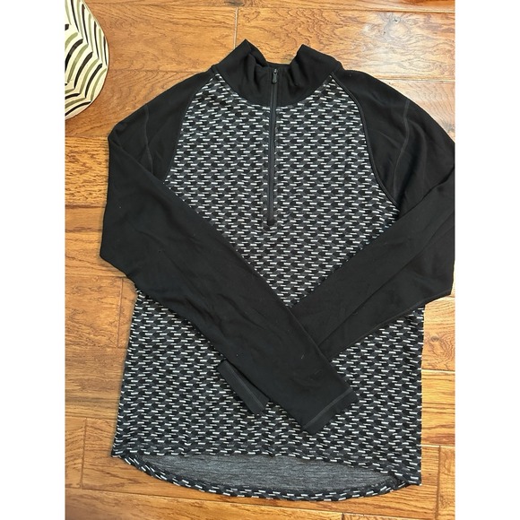Smartwool Other - Smartwool 100% Merino Wool 1/4 Zip Pullover Men XL Black Geometric Base Layer